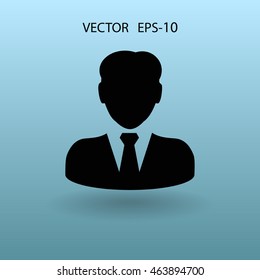 Flat icon of businessman
