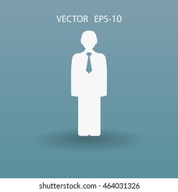 Icono plano del hombre de negocios
