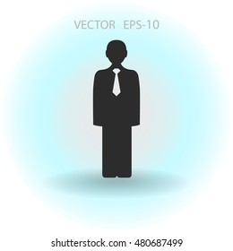 Flat icon of businessman