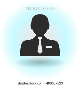 Flat icon of businessman