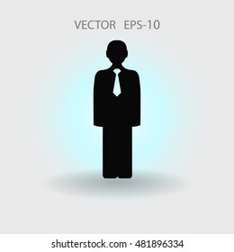 Icono plano del hombre de negocios