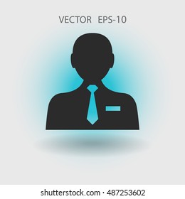 Icono plano del hombre de negocios