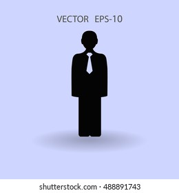 Flat icon of businessman