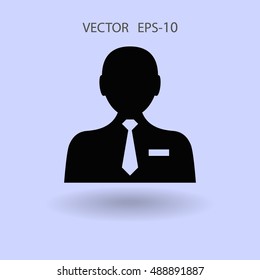 Icono plano del hombre de negocios