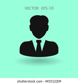 Flat icon of businessman