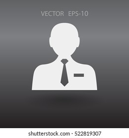 Flat icon of businessman