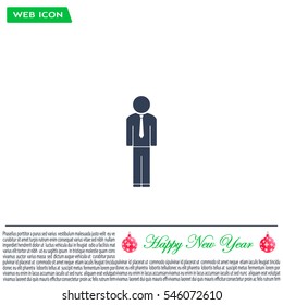 Flat icon of businessman