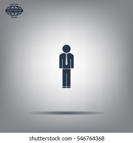 Flat icon of businessman