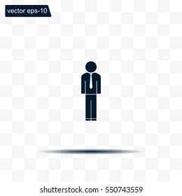 Flat icon of businessman