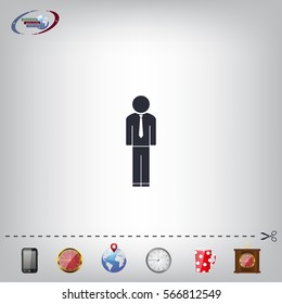Flat icon of businessman