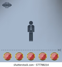 Flat icon of businessman