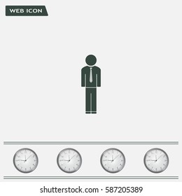 Flat icon of businessman