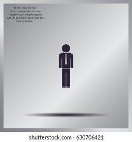 Flat icon of businessman