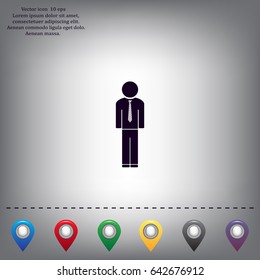 Flat icon of businessman