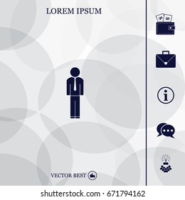 Flat icon of businessman