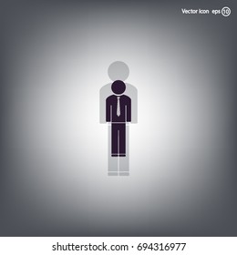 Flat icon of businessman