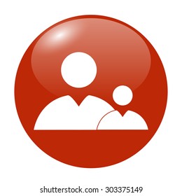 Flat icon of businessman and child. Vector EPS