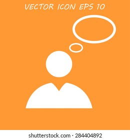 Flat  icon of businessman. . Flat design style