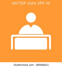Flat  icon of businessman. . Flat design style