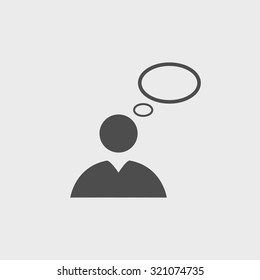 Flat  icon of businessman. Flat design style