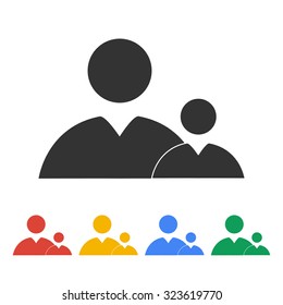 Flat  icon of businessman.  Flat design style