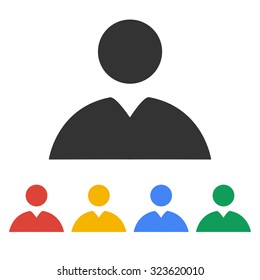 Flat  icon of businessman.  Flat design style