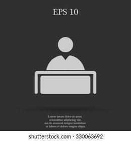 Flat  icon of businessman.  Flat design style