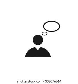 Flat  icon of businessman. Flat design style