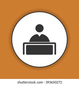 Flat  icon of businessman.  Flat design style