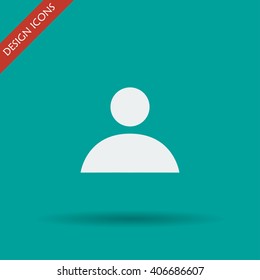 Flat  icon of businessman.  Flat design style