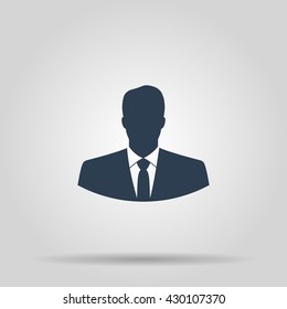 Flat icon of businessman. Flat design style