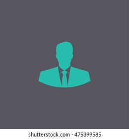 Flat icon of businessman. Flat design style