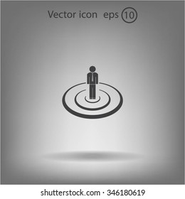 Flat icon of businessman, team work