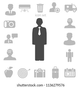 Flat icon of businessman. vector illustration