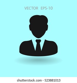 Flat icon of businessman. vector illustration