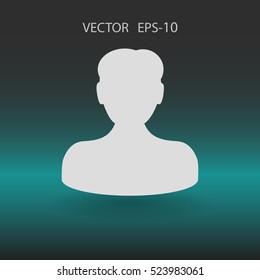 Flat icon of businessman. vector illustration