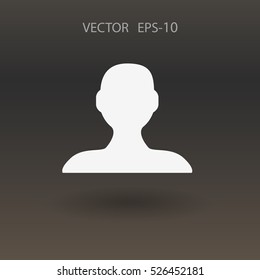 Flat icon of businessman. vector illustration
