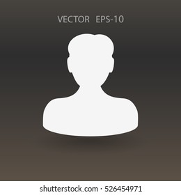Flat icon of businessman. vector illustration