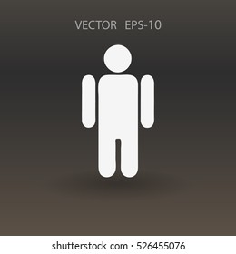 Flat icon of businessman. vector illustration
