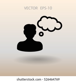 Flat Icon of Business Man. Vektorgrafik