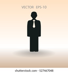 Flat icon of businessman. vector illustration