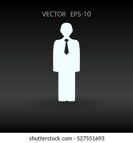 Icono plano del hombre de negocios. ilustración vectorial