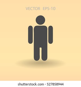 Flat icon of businessman. vector illustration