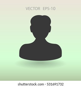 Flat icon of businessman. vector illustration