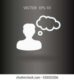 Flat Icon of Business Man. Vektorgrafik