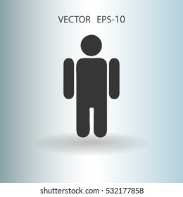 Flat icon of businessman. vector illustration