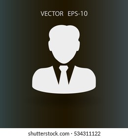 Flat icon of businessman. vector illustration