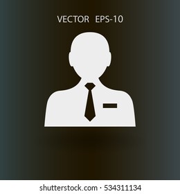Flat icon of businessman. vector illustration