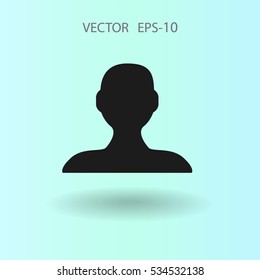 Flat icon of businessman. vector illustration