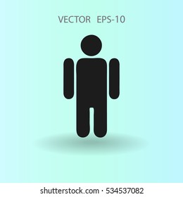 Icono plano del hombre de negocios. ilustración vectorial